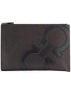 Salvatore Ferragamo Logo Clutch - Black