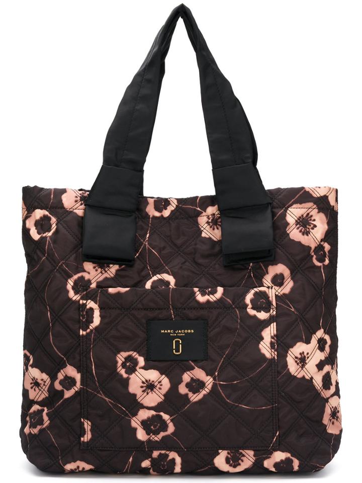 Marc Jacobs Floral Print Shopping Bag - Black