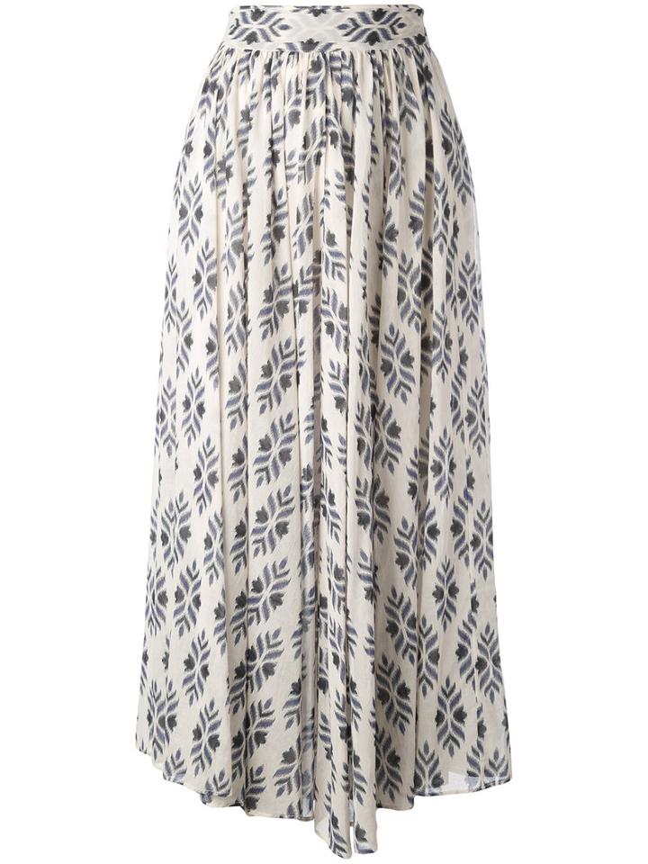 Forte Forte - Full Printed Midi Skirt - Women - Cotton - 0, White, Cotton