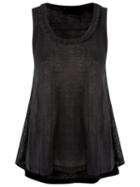 Andrea Bogosian Ruffled Tank Top, Women's, Size: P, Black, Cotton/polyester