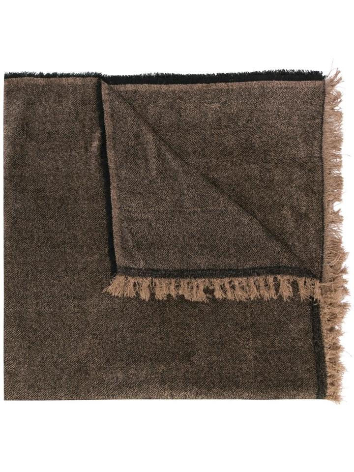Faliero Sarti Fringe Trim Scarf - Brown