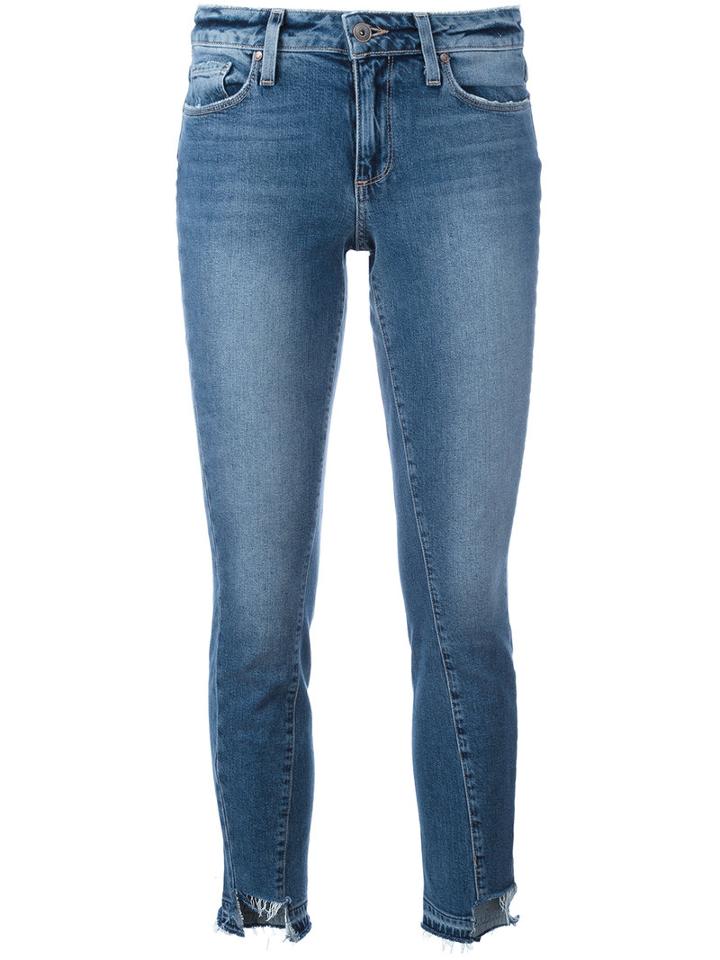 Paige Skinny Cropped Jeans, Women's, Size: 27, Blue, Cotton/polyester/spandex/elastane