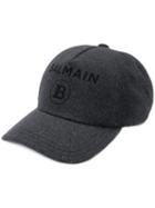 Balmain Wool Logo Baseball Cap - Grey