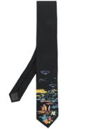 Prada Embellished Silk Tie - Black