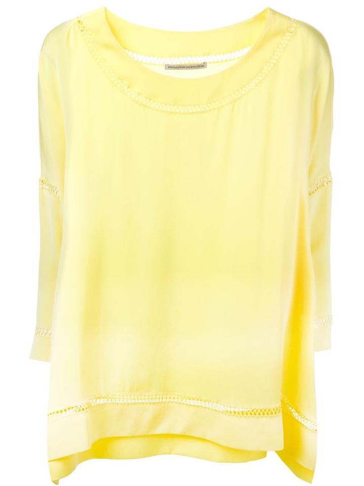 Ermanno Scervino Longsleeved Top, Women's, Size: 44, Yellow/orange, Silk/spandex/elastane/polyester