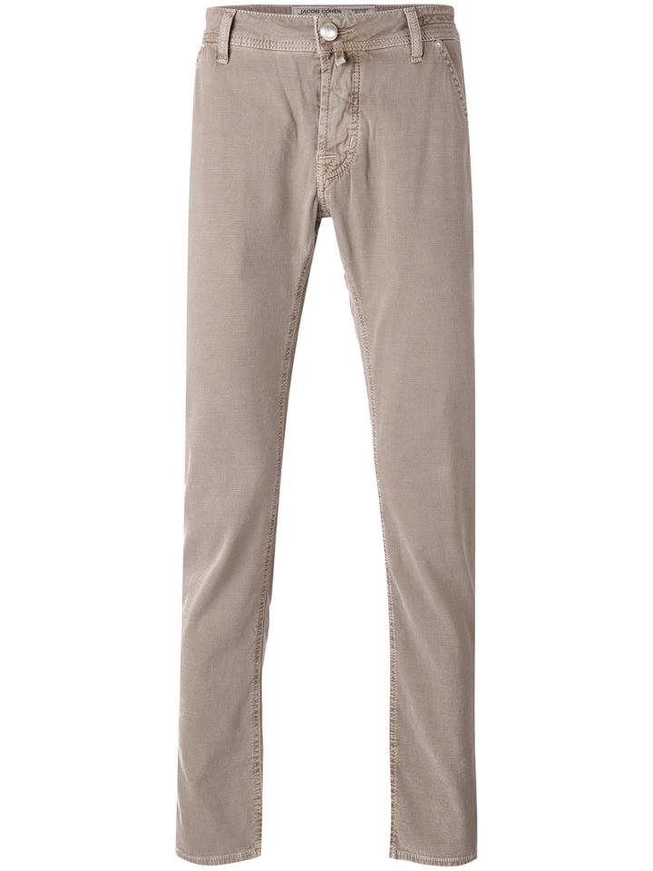 Jacob Cohen - Straight-leg Trousers - Men - Cotton/spandex/elastane - 40, Nude/neutrals, Cotton/spandex/elastane