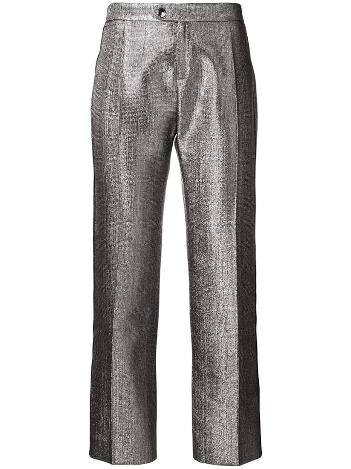 Chloé Lame Metallic Cotton Blend Trousers