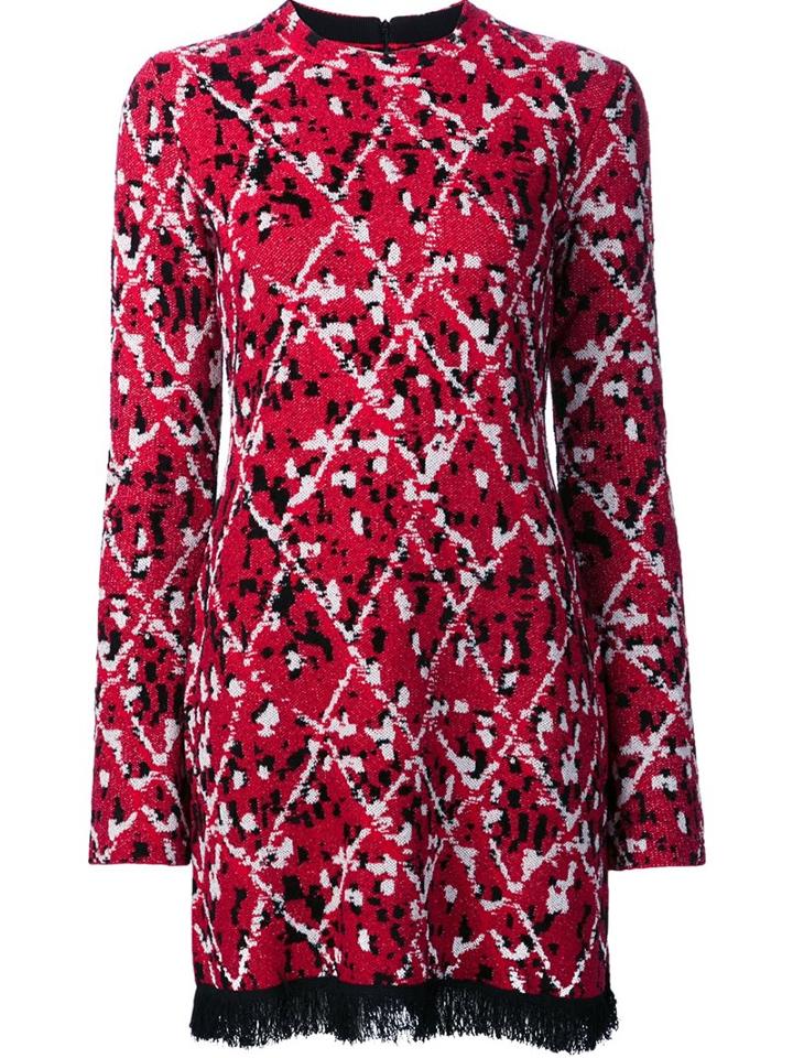Proenza Schouler Fringed Jacquard Tunic, Women's, Size: Small, Red, Viscose/cotton/polyamide/polyester