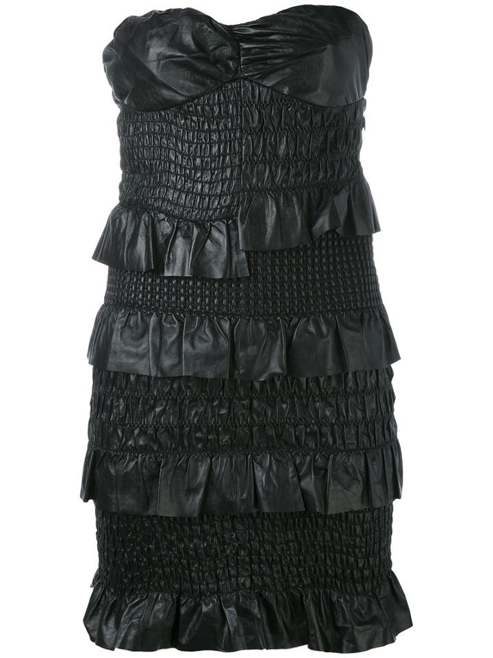 Drome - Strapless Dress - Women - Leather/polyester/viscose - S, Black, Leather/polyester/viscose