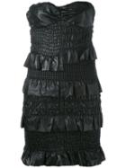 Drome - Strapless Dress - Women - Leather/polyester/viscose - S, Black, Leather/polyester/viscose