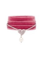 Miu Miu Heart Charm Ribbon Bracelet - Pink