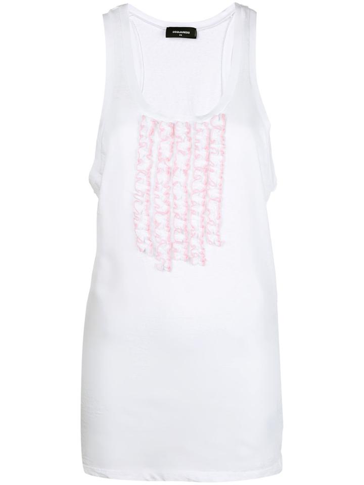 Dsquared2 Frill-embroidered Tank Top - White