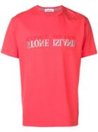 Stone Island Reverse Logo Print T-shirt - Red