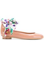 Salvatore Ferragamo Flower Heel Ballerina Shoes - Bianco Multi