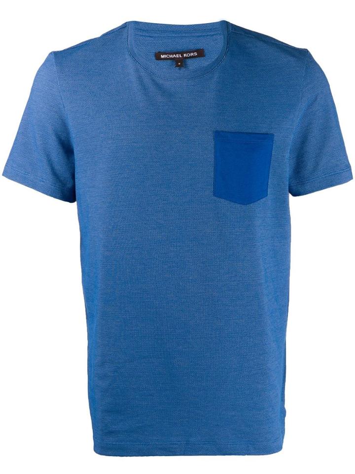 Michael Michael Kors Textured Patch Pocket T-shirt - Blue