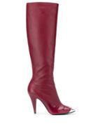 Emilio Pucci Metal Toe Cap Boots - Red