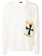 Riccardo Comi Patch Crew Neck Sweater - White