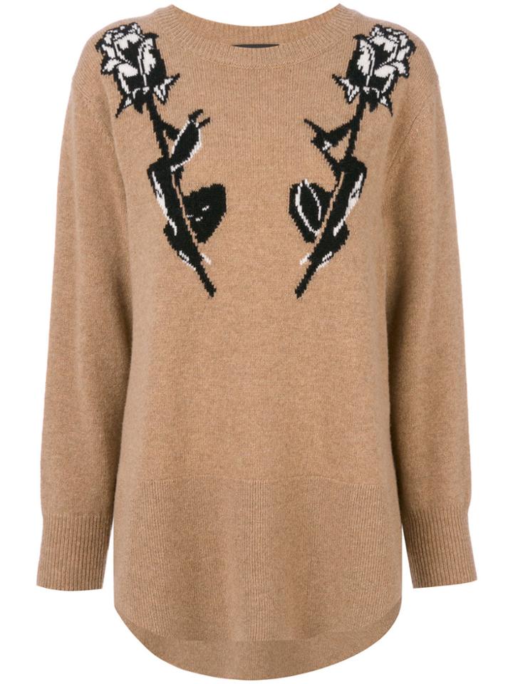 Markus Lupfer Rose Intarsia Sweatshirt - Brown