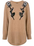Markus Lupfer Rose Intarsia Sweatshirt - Brown