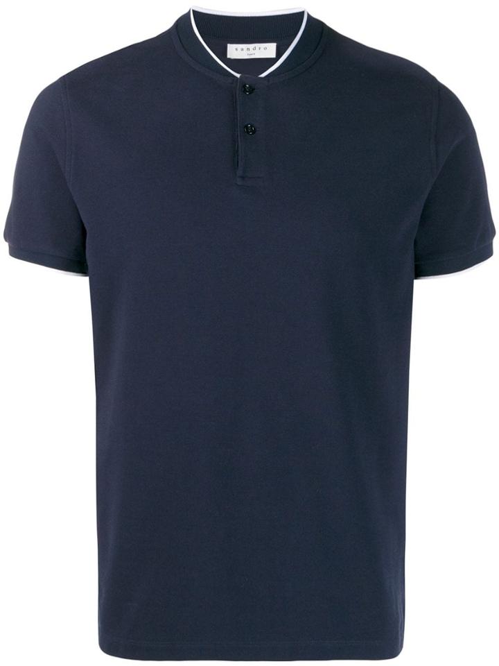 Sandro Paris Round Neck Polo Shirt - Blue