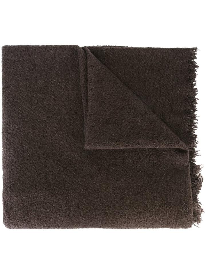 Rick Owens Large Knit Scarf, Women's, Grey, Silk/polyamide/cashmere/wool
