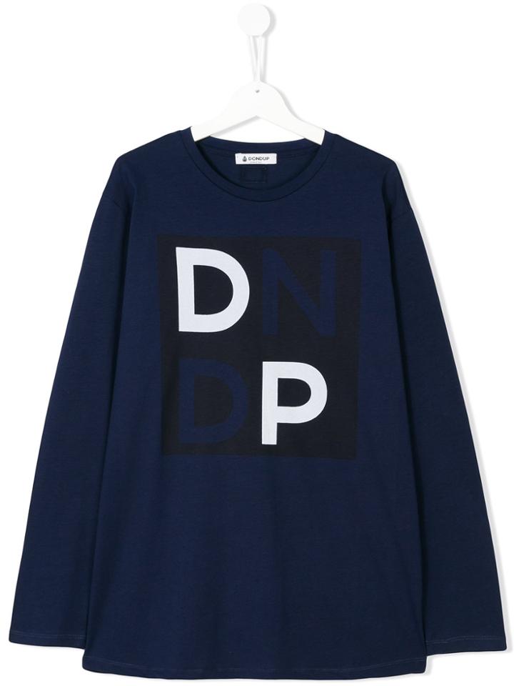Dondup Kids Teen Long Sleeve Printed T-shirt - Blue