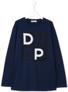 Dondup Kids Teen Long Sleeve Printed T-shirt - Blue