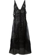 No21 Metallic Effect Striped Long Dress - Black