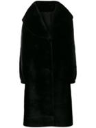 Liska Oversized Collar Coat - Black