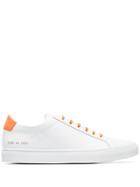 Common Projects White And Orange Retro Leather Low-top Sneakers