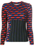 Henrik Vibskov Long Cut Sew Crazy Stripes Print Blouse - Black