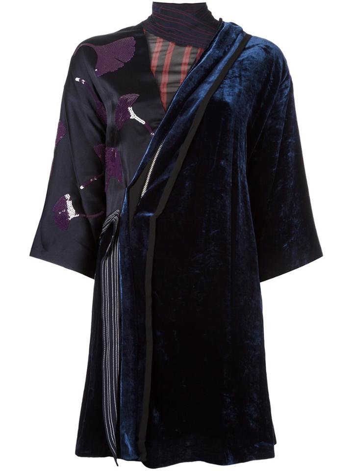 3.1 Phillip Lim Velvet Kimono Dress - Blue