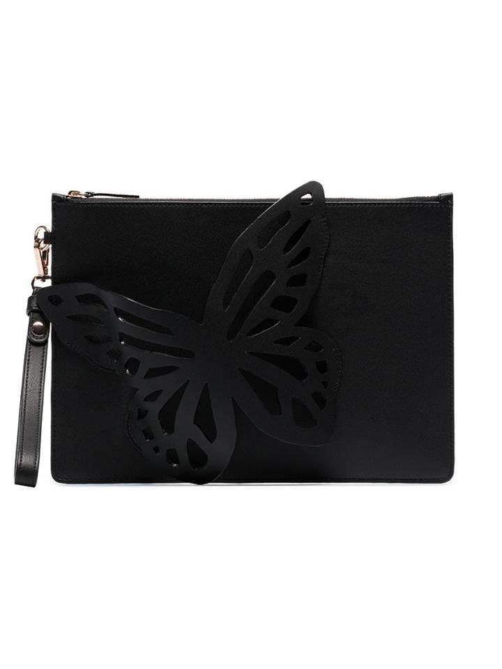 Sophia Webster Flossy Butterfly Clutch Bag - Black