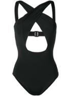 Angelys Balek Cross Front Swimsuit - Black