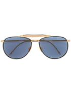 Thom Browne Aviator Sunglasses, Adult Unisex, Blue, Metal