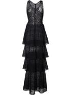 Stella Mccartney Layered Lace Maxi Dress, Women's, Size: 42, Blue, Polyamide