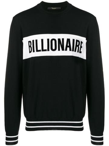 Billionaire Crewneck Logo Sweater - Black