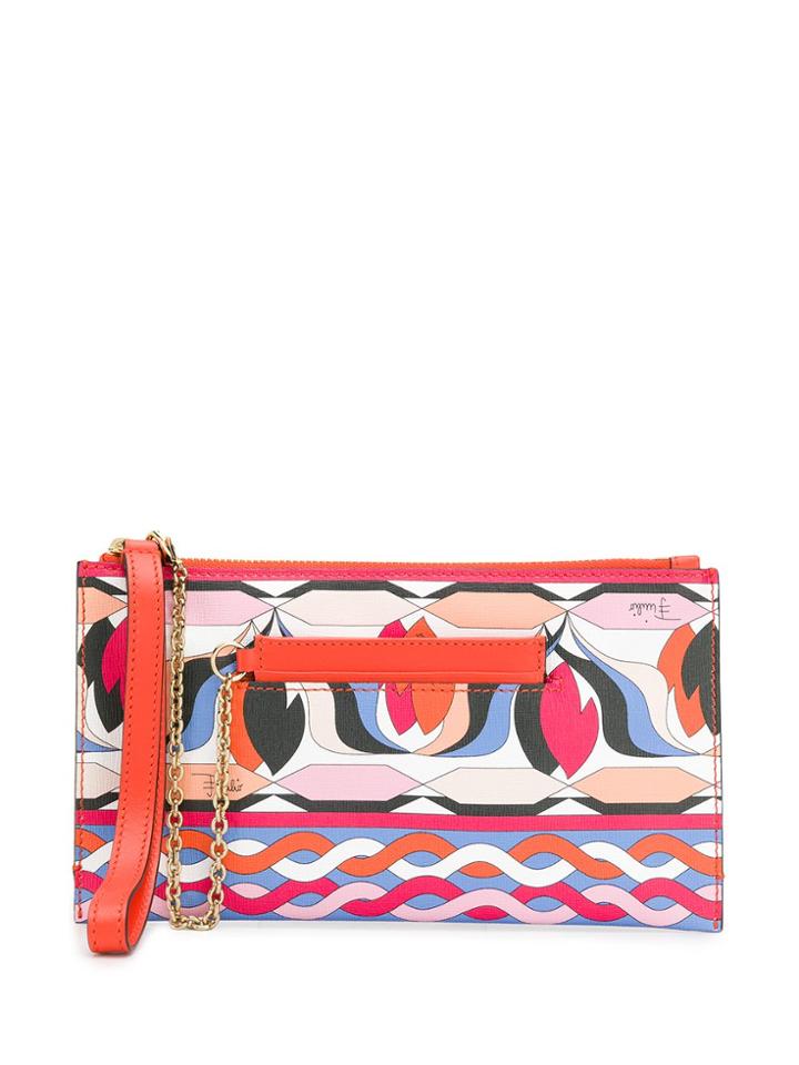 Emilio Pucci Zipped Printed Clutch - Pink