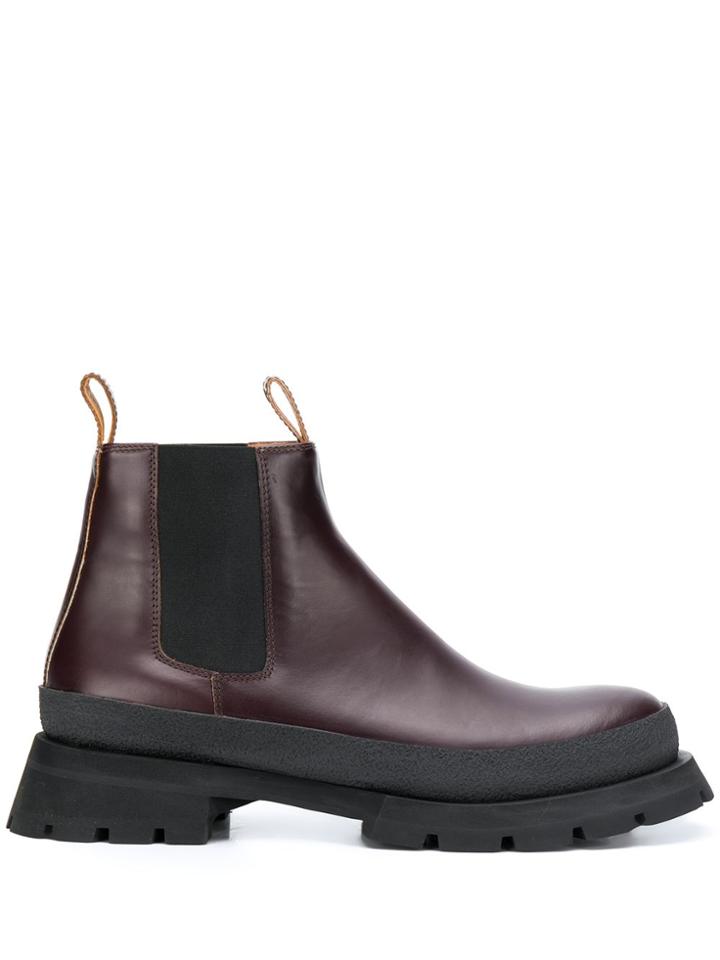 Jil Sander Chelsea Boots - Red