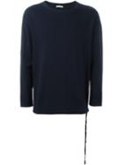 Société Anonyme Drawstring Hem Jumper, Men's, Size: L, Blue, Cotton