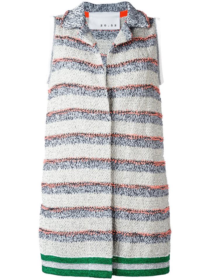 20:52 Grym Stripe Vest, Size: 42, White, Cotton/polyester