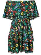 Alice+olivia Wild Flower Print Dress, Women's, Size: 0, Black, Polyester/viscose/nylon/spandex/elastane