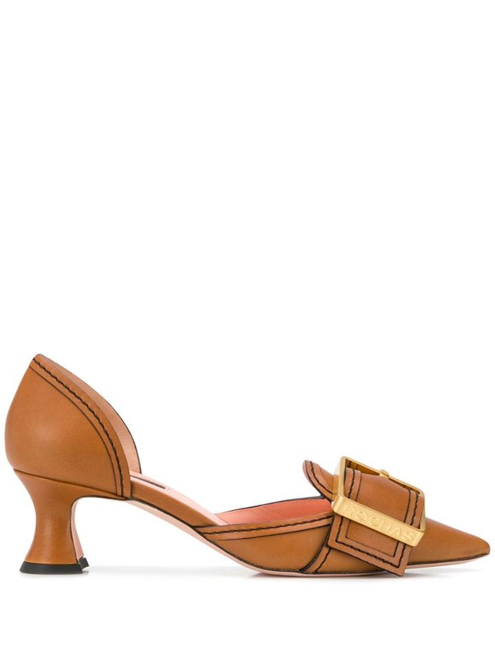 Rochas Buckle Detail Pumps - Brown