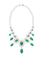 Miu Miu Coloured Beads Crystal Necklace - Green