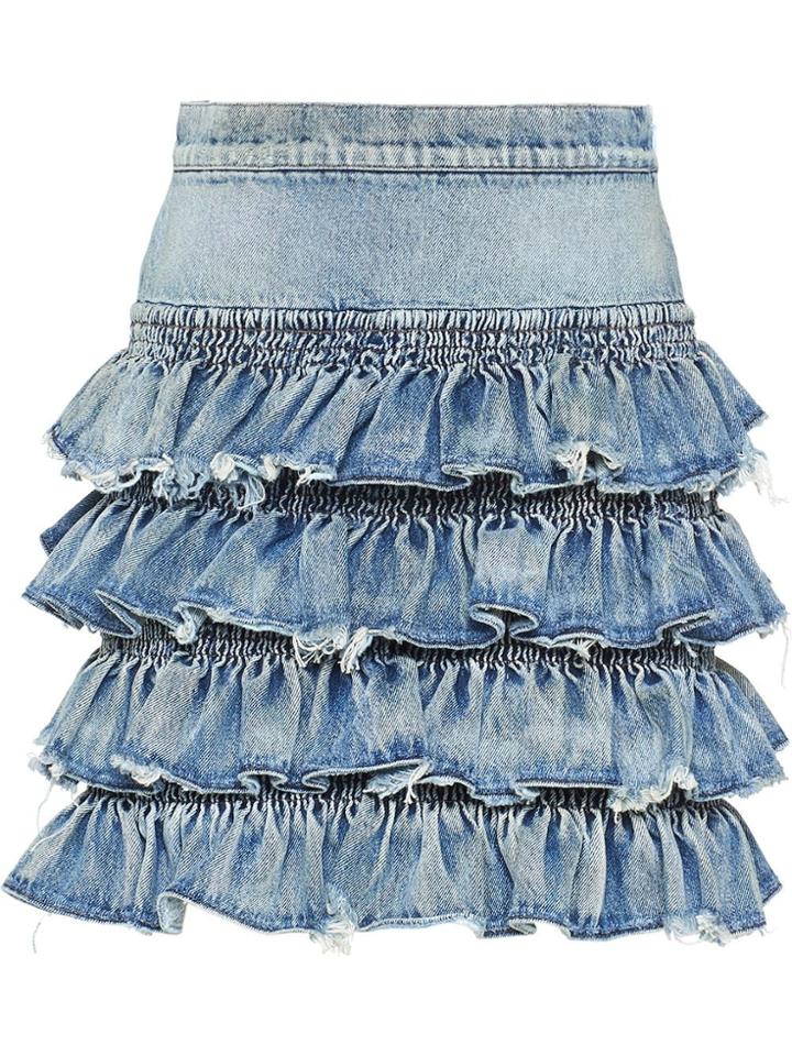Miu Miu Iconic Ruffled Skirthigh - Blue