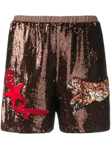 5 Progress Sequin Shorts - Brown