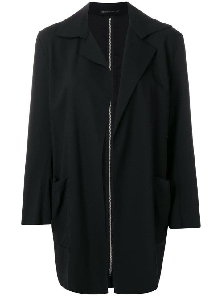 Yohji Yamamoto Pre-owned Zipped Back Boxy Blazer - Black