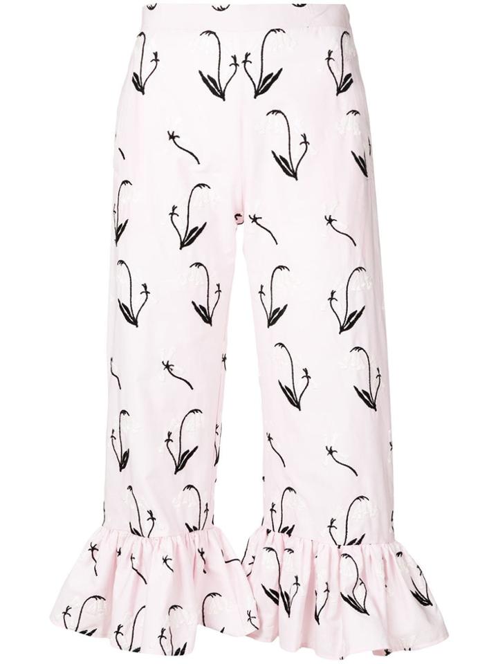 Giuseppe Di Morabito Flared Cuff Cropped Trousers - Pink