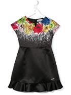 Moschino Kids Floral Print Dress, Girl's, Size: 8 Yrs, Black