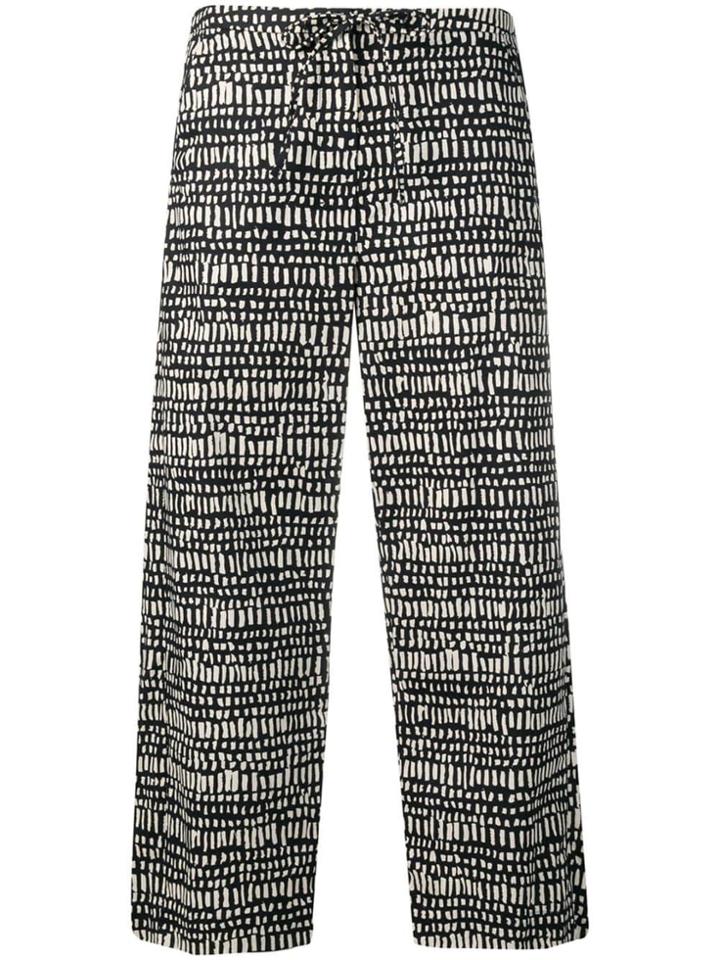 's Max Mara Print Drawstring Cropped Trousers - Black